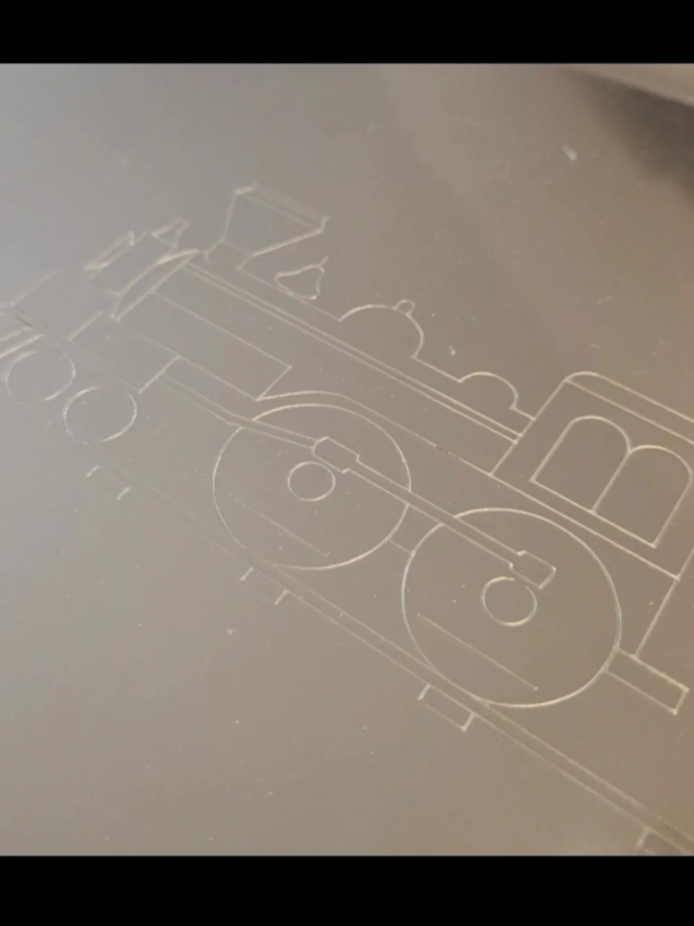 Vintage Kensington Aluminum Serving Tray Etched Steam Locomotive Train 10.75